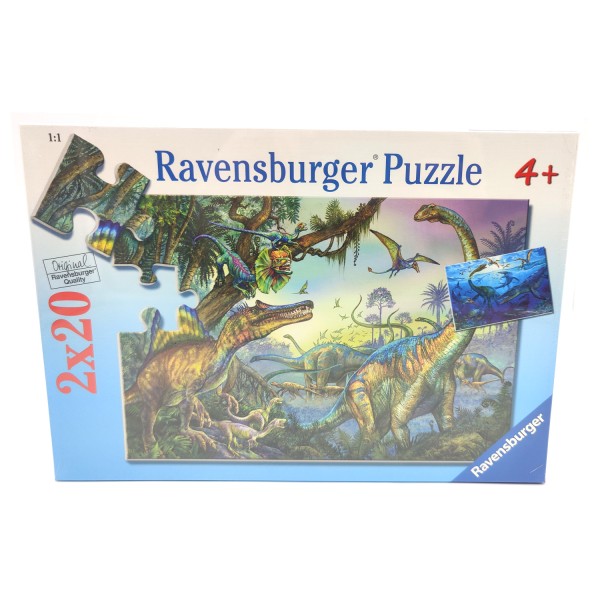 53006_Ravensburger_Puzzle_Giganten_der_Urzeit_090389_2_x_20_Teile_26_x_18_cm_NEU_OVP