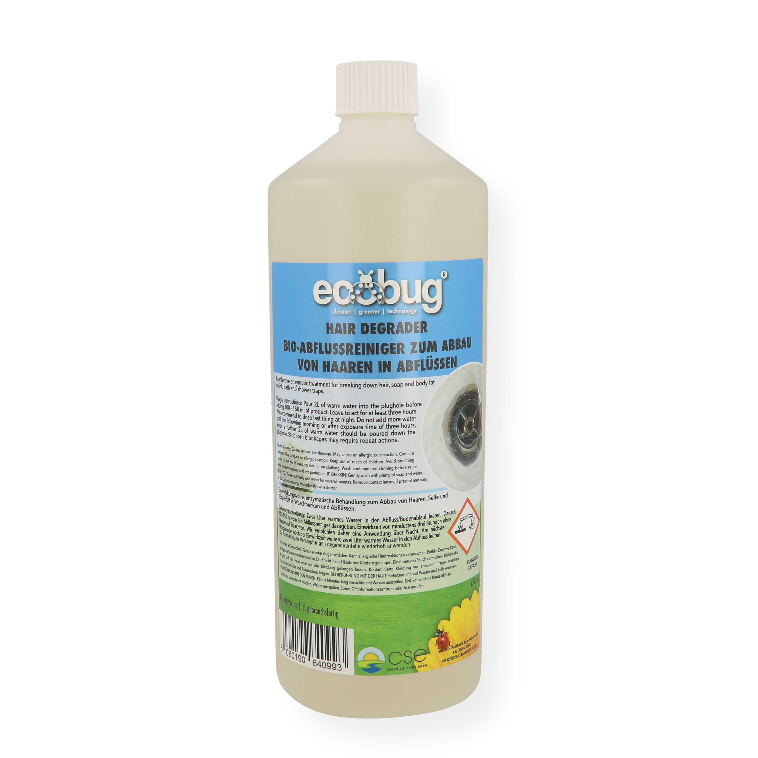 1 liter ecobug bio rohrreiniger ablussreiniger haarentferner haarweg umweltfreundlich