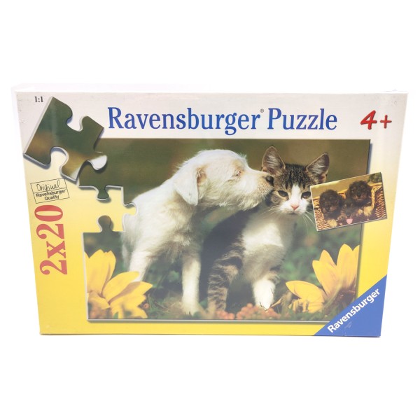 53007_Ravensburger_Puzzle_Tierfreundschaft_090686_2_x_20_Teile_26_x_18_cm_NEU_OVP