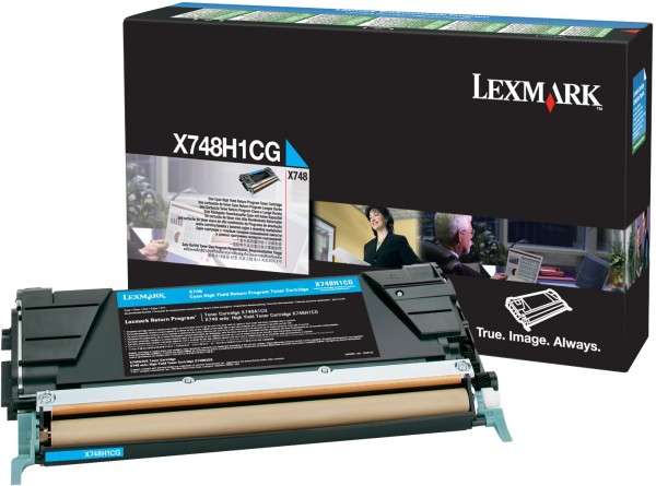 Original Lexmark Toner X748H1CG cyan für X 784 DTE DE B-Ware