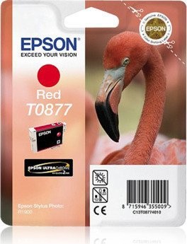 Original Epson Tinten Patrone T0877 rot für Stylus Photo R 1900
