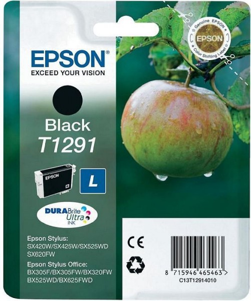Original Epson Tinten Patrone T1291 L schwarz für Stylus Office 305 320 525 625 420