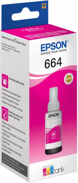 Original Epson Tinten Patrone T664 magenta für EcoTank 100 200 25 2500 2600 3600 4500 4550