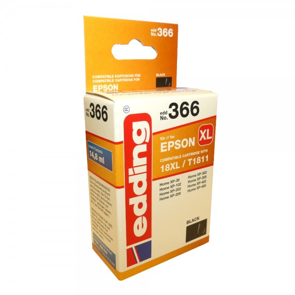 Original Edding Tinte Patrone 366 für Epson 18XL Home XP 30 102 202 302 402