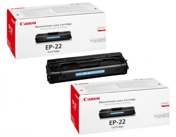 2x Original Canon Toner 1550A003 EP-22 für HP LaserJet 1100 3200 Neutrale Schachtel