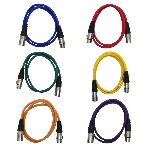 50667_NEEWER_6er_Pack_XLR_zu_XLR_Kabel_3_poliges_Mikrofonkabel_verschiedene_Farben_1m