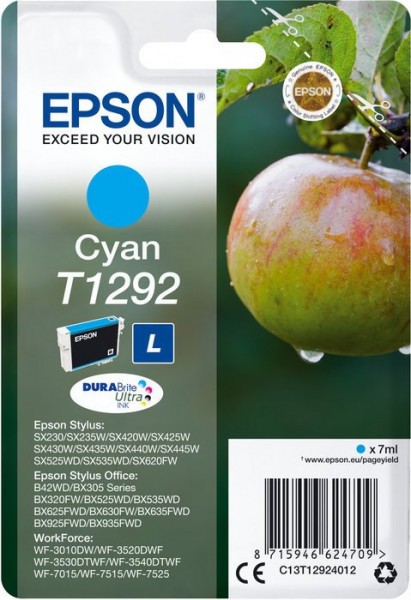 Original Epson Tinten Patrone T1292 L cyan für Stylus Office 42 305 320 525 625 420