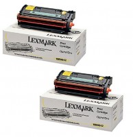 2x Original Lexmark Toner 10E0042 gelb für Optra C710 C710dn C710n B-Ware