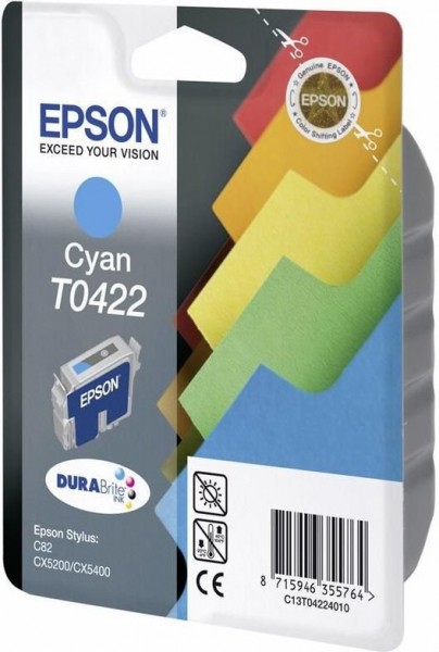 Original Epson Tinten Patrone T0422 cyan für Stylus 82 5100 5200 5300 5400
