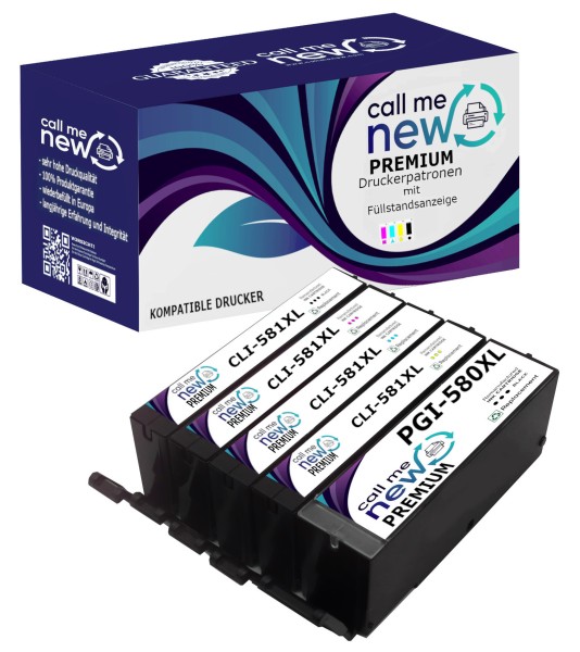57067_5x_Callmenew_TINTE_PATRONE_für_Canon_PGI-580/CLI-581XXL_Pixma_TS_6150_8120_TR_7550_8550