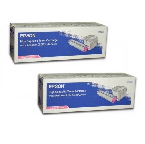 2x Original Epson Toner C13S050227 magenta für Aculaser C2600 B-Ware