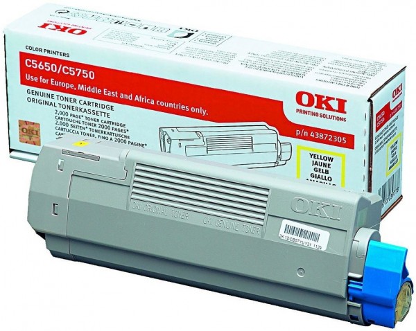 Original OKI Toner 43872305 gelb für C 5650 5750 oV