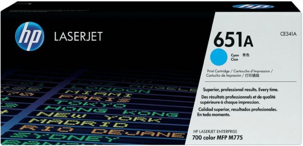 Original HP Toner 651A CE341A cyan für LaserJet MFP M 775 NEU umverpackt