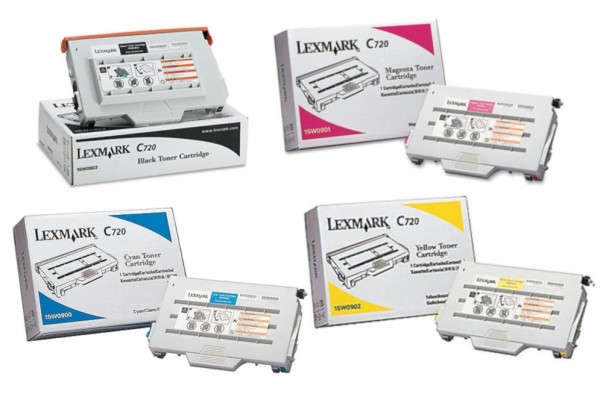 4x Original Lexmark Toner 15W0900/1/2/3 für Optra C 720 X 720 oV