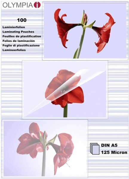 59701_OLYMPIA_Laminierfolien_glänzend_für_A5_125_micron_100_Stück_B-Ware