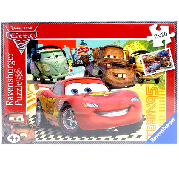 53250_Ravensburger_Puzzle_Pixar_Cars_2_Neue_Abenteuer_091690_Autorennen__2_x_20_Teile_26,4_x_18,1_cm_NEU_OVP