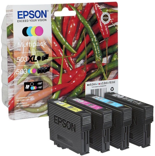 63427_Original_Epson_503XL_BK_&_503_CY,_MG,_YE_Multipack_für_Expression_5200_Workforce_2960_2965