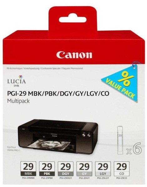 62196_Canon_PGI-29_(4868B018)_Tintenpatronen_Multipack_6-farbig_für_Canon_Pixma_PRO-1