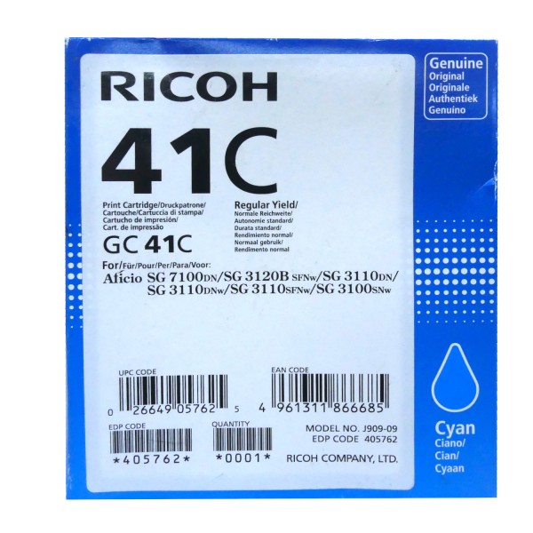 Original Ricoh Gel Patrone GC-41C für Aficio SG 3100 3110 3120 7100