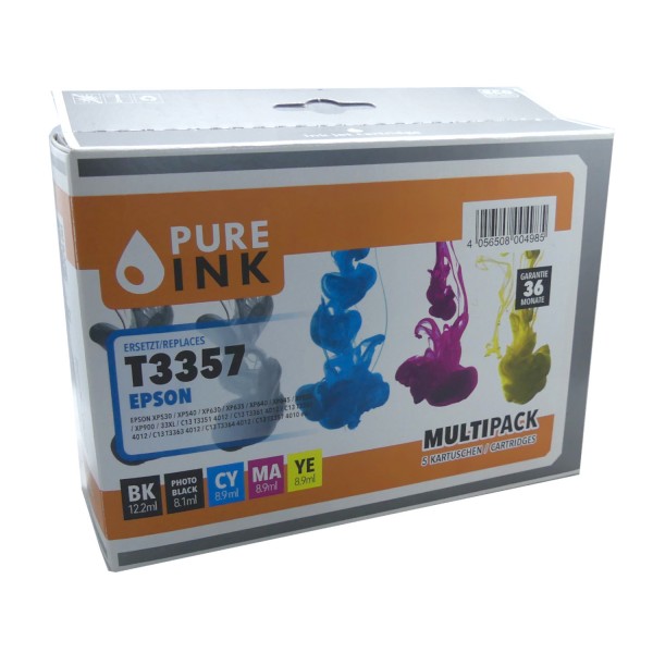 47722_5x_Pure_Ink_Tinten_Patrone_für_Epson_33_XL_Expression_530_630_635_830