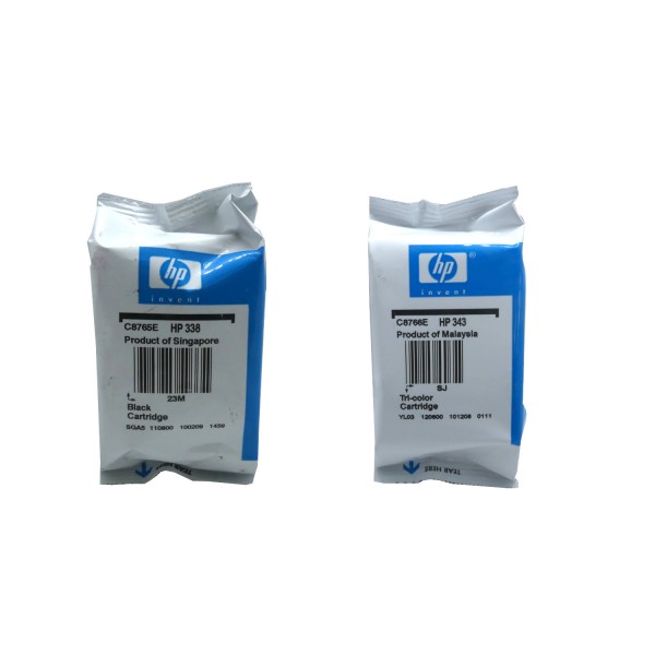 Original HP Tintendruckkopfpatrone 338+343 Multipack für Deskjet 460 5700 6500 6800 Blister