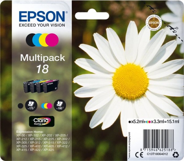 18168_4x_Original_Epson_18_Tinte_Patronen_XP102_XP202_XP212_XP215_XP302_XP305_HOME