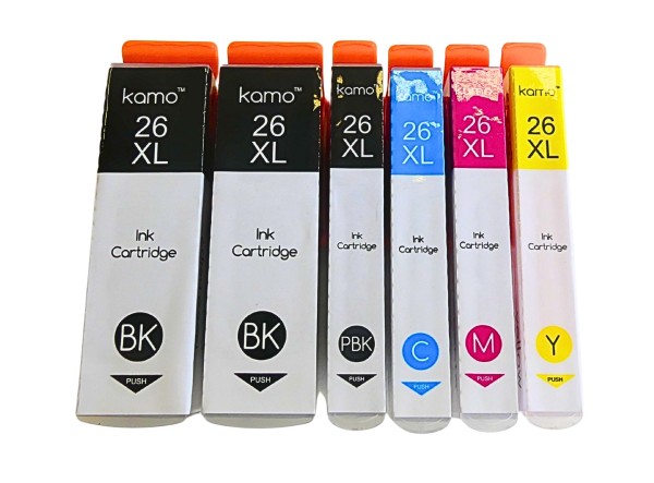 61884_6x_Kamo_26XL_kompatibel_mit_TINTE_PATRONE_für_Epson_26XL_Expression_510_600_605_700_720_800