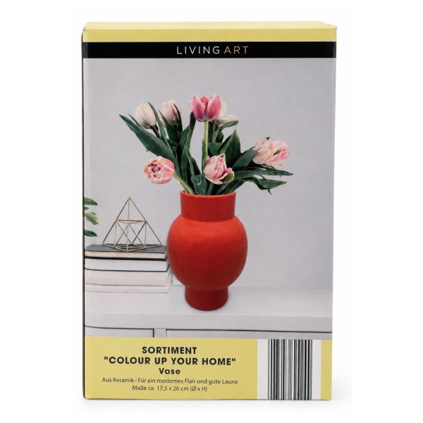 64481_LIVING_ART_Vase_„Colour_Up_Your_Home“_–_Orange/Rot_B-Ware