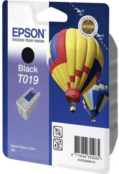 Original Epson Tinten Patrone T019 schwarz für Stylus Color 8 880