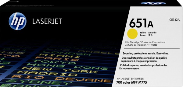 Original HP Toner 651A CE342A gelb für LaserJet MFP M 775 NEU umverpackt