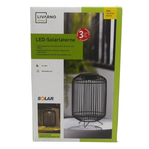 Livarno Home LED-Solarlaterne für Außenbereich Licht Garten Dekoration Terasse Balkon