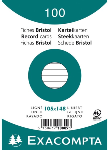 61163_Exacompta_Karteikarten_Liniert_105x148_Weiß