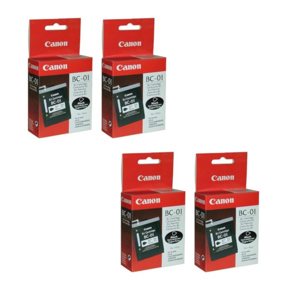 4x Original Canon Tintendruckkopfpatrone BC-01 schwarz für BJ 10 15 20 200 220 230