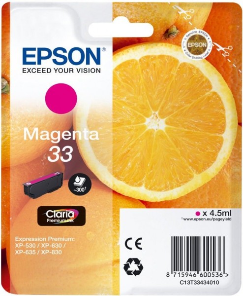 Original Epson Tinten Patrone 33 magenta für Expression 530 540 630 640 830 900