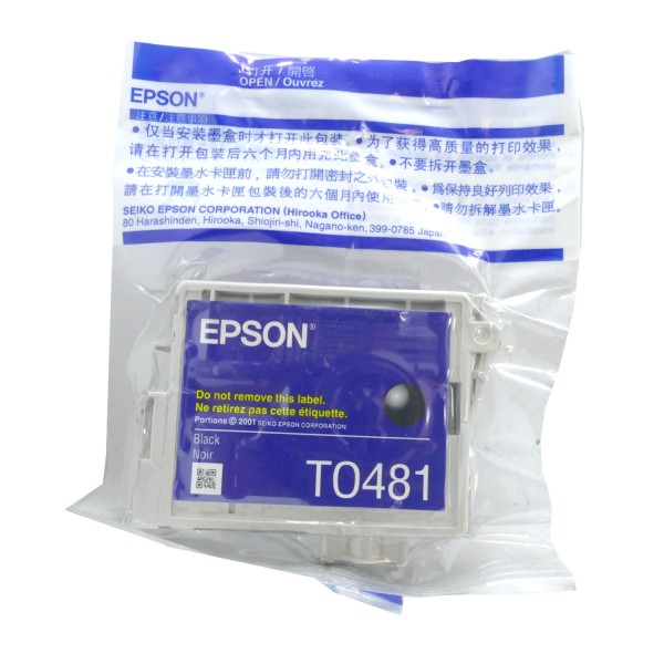 Original Epson Tinten Patrone T0481 schwarz für Stylus Photo 200 300 500 600 Blister