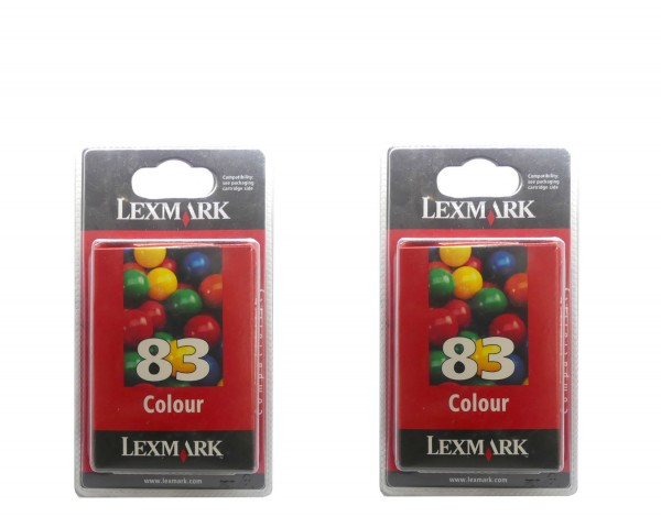 2x Original Lexmark Tinten Patrone 83 für X5100 X5130 X5150 X5190 6100 Z55 65