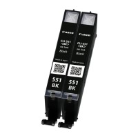 2x Original Canon Tinten Patrone CLI-551 schwarz für Pixma 5440 5550 6350 7200 Blister