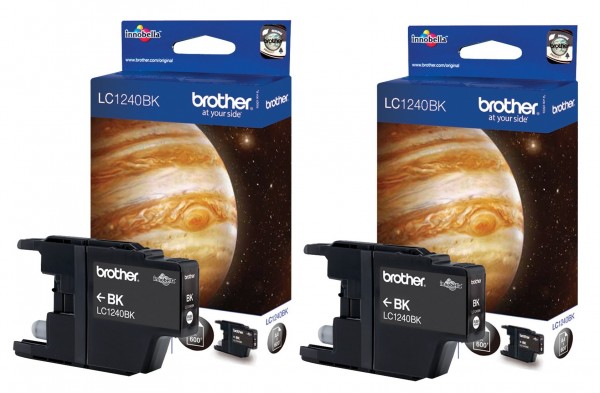 2x Original Brother LC-1240BK Tinten Patrone MFCJ5910DW MFCJ6710DW MFCJ825DW